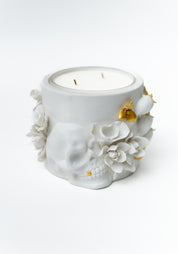Gula Gilded Porcelain Skull Candle