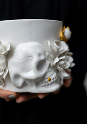 Gula Gilded Porcelain Skull Candle