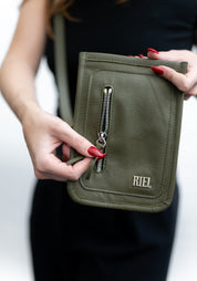 Olive Leather Cell Sling