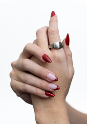 Sterling Silver Empty Brutalist Signet Ring