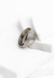 Sterling Silver Empty Brutalist Signet Ring