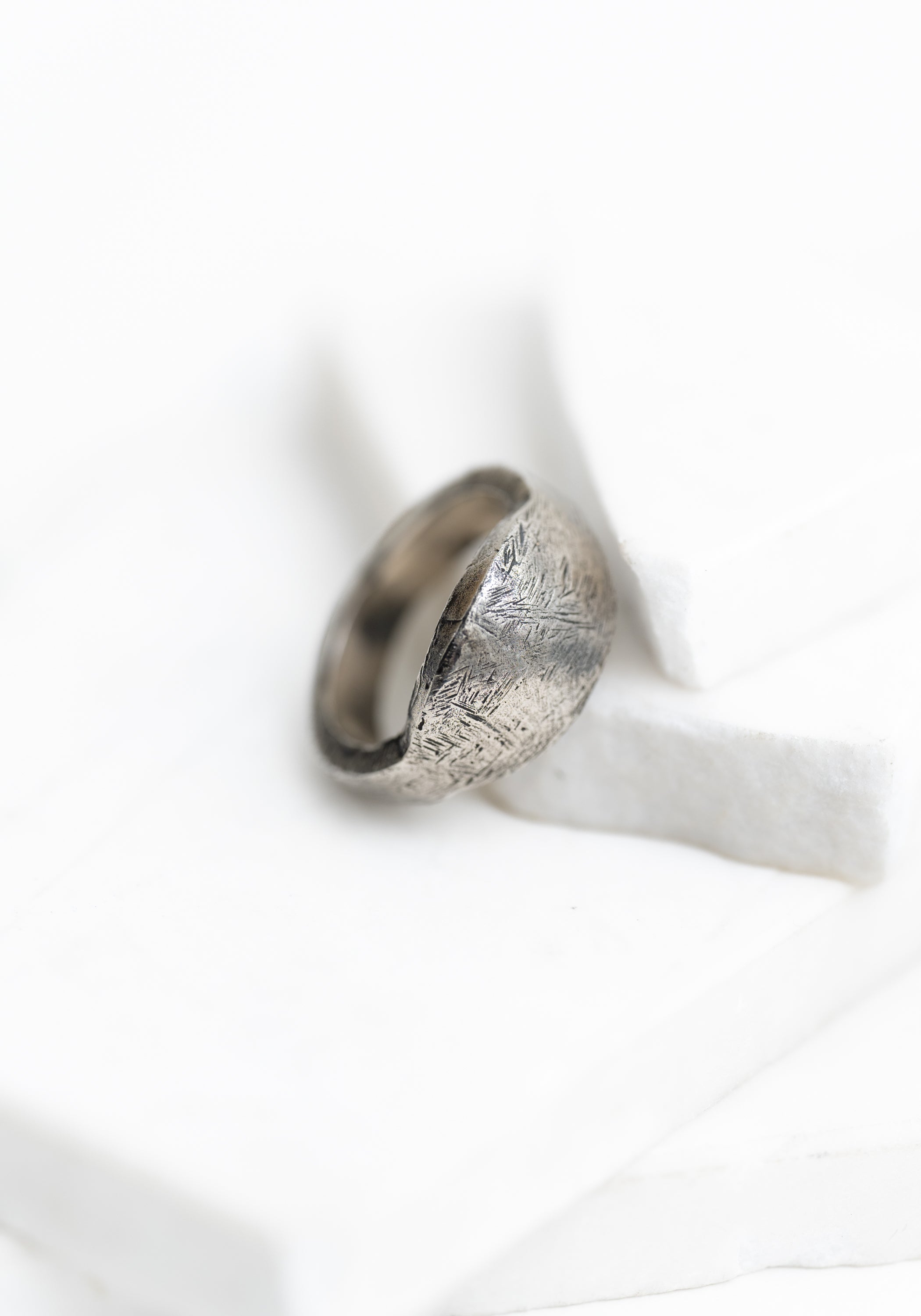 Sterling Silver Empty Brutalist Signet Ring