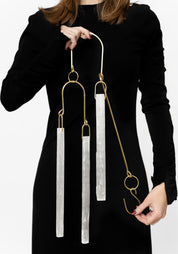 Triple Selenite and Brass Wall Gem - December Thieves