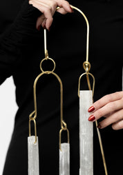 Triple Selenite and Brass Wall Gem - December Thieves
