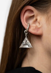 Large Sterling and Quartz Escher Ear Cuff
