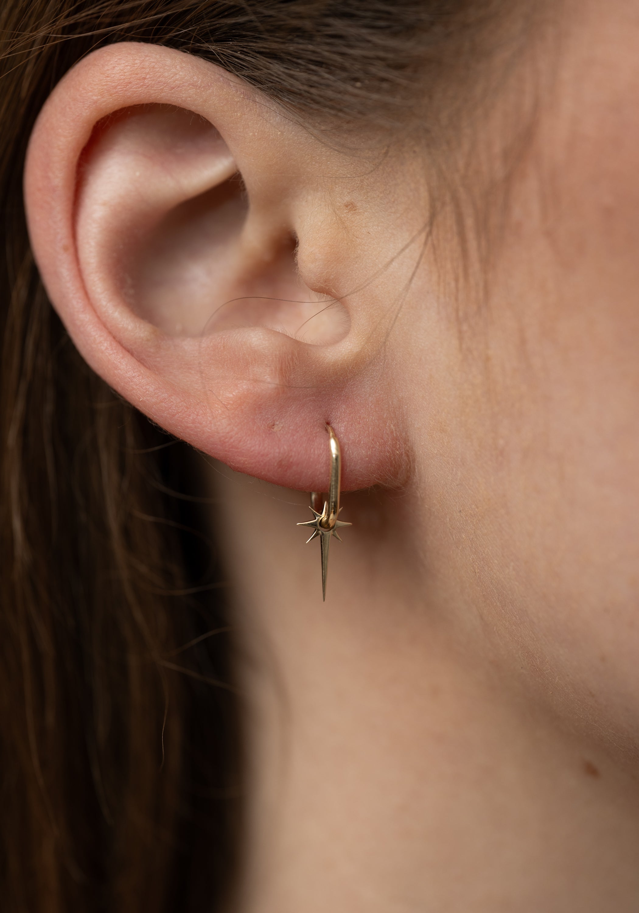 Single 9k Gold Mini Astra Plaque and Oval Clicker Hoop - December Thieves