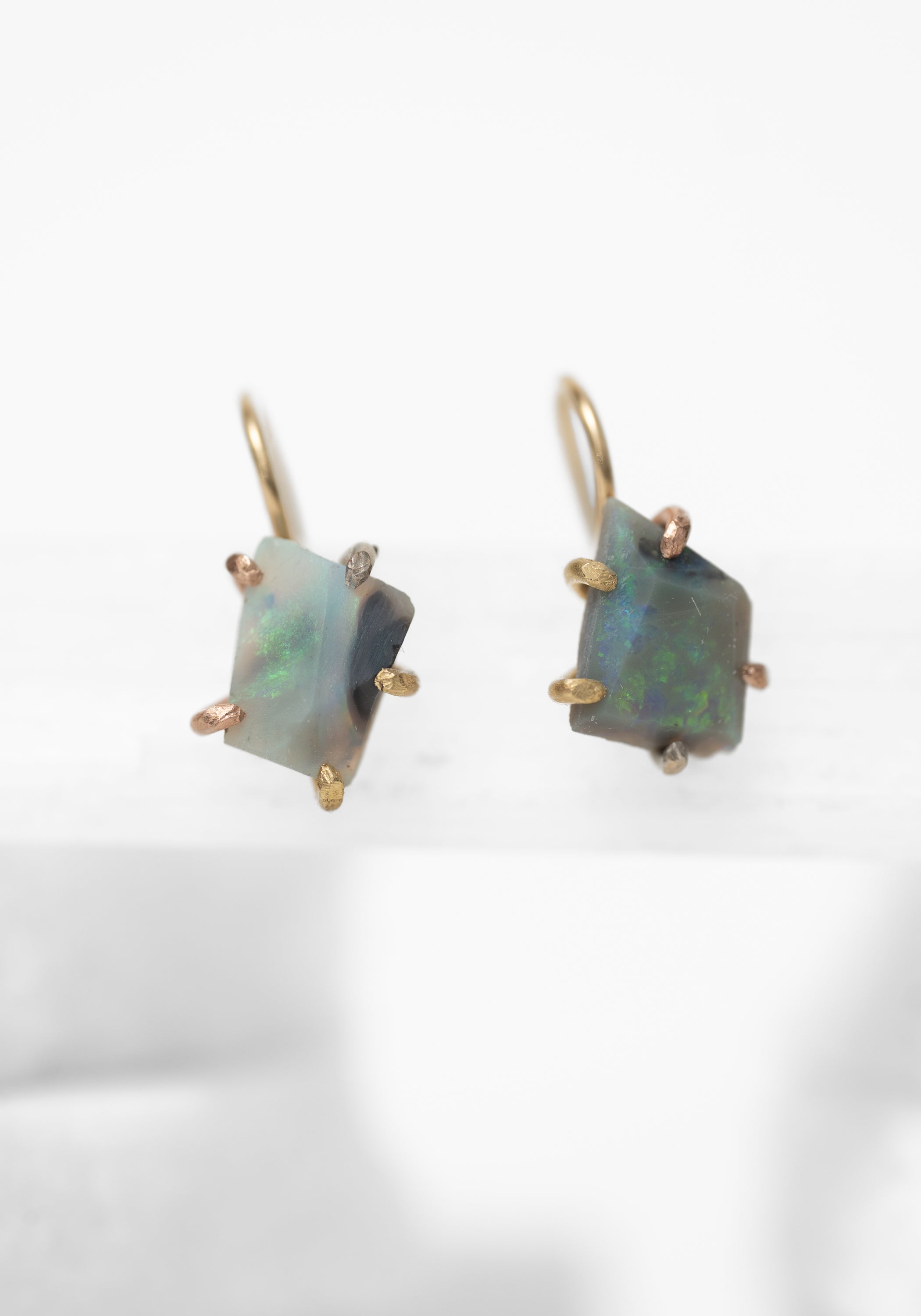 14k-18k Gold Australian Opal Hook Earrings