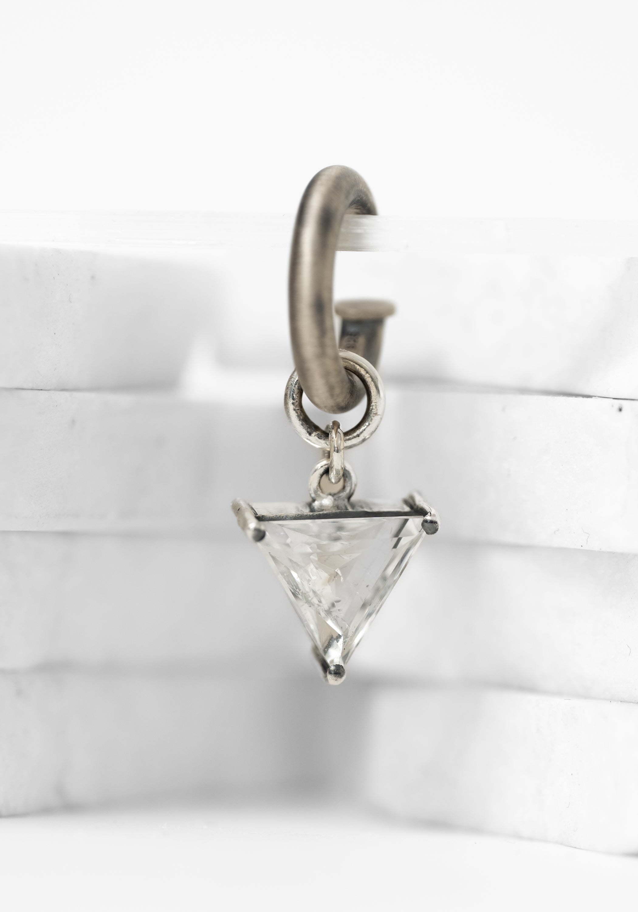 Small Sterling and Quartz Escher Ear Cuff - December Thieves