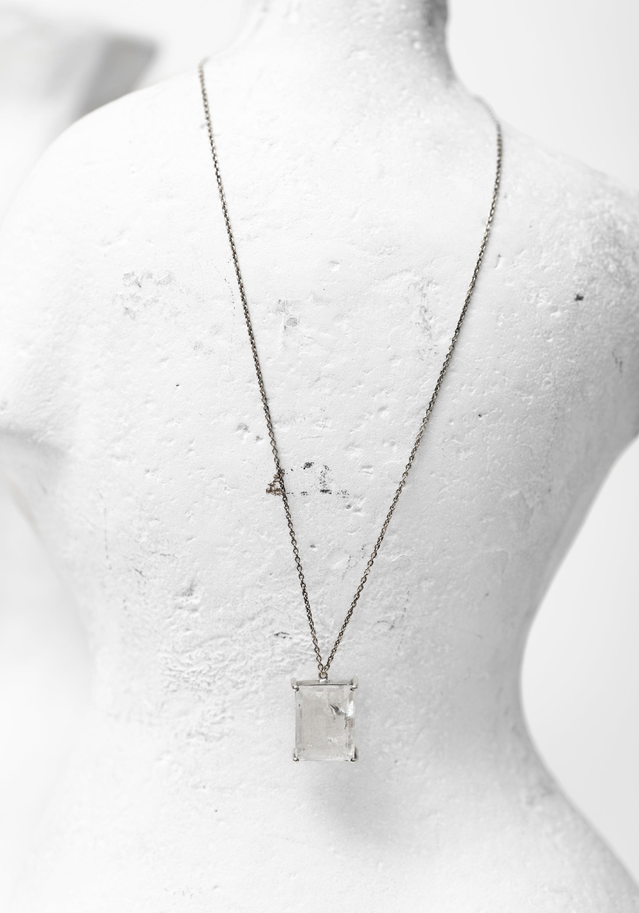 Sterling and Long Baguette Quartz Necklace - December Thieves