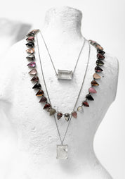 Sterling and Long Baguette Quartz Necklace - December Thieves