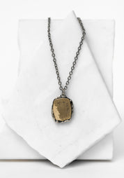 'The Number (Sunset)' 18k Gold and Sterling Shield Necklace