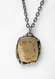 'The Number (Sunset)' 18k Gold and Sterling Shield Necklace