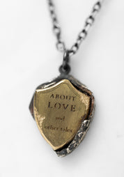 'The Tale (Sunset)' 18k Gold and Sterling Shield Necklace