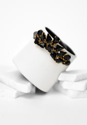 White Leather Rhinestone Encrusted Cuff