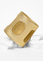 Gold Leather Keyhole Cuff - December Thieves