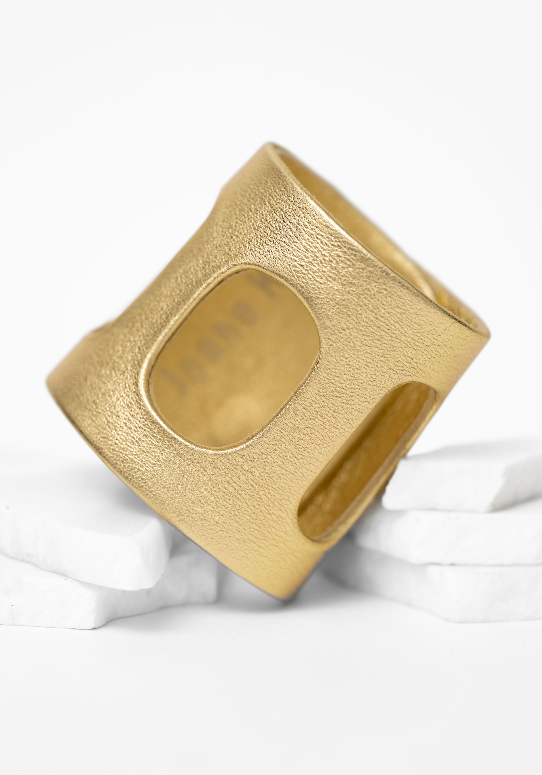 Gold Leather Keyhole Cuff - December Thieves