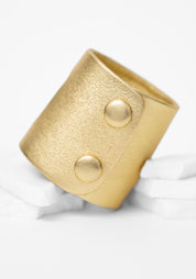 Gold Leather Keyhole Cuff - December Thieves