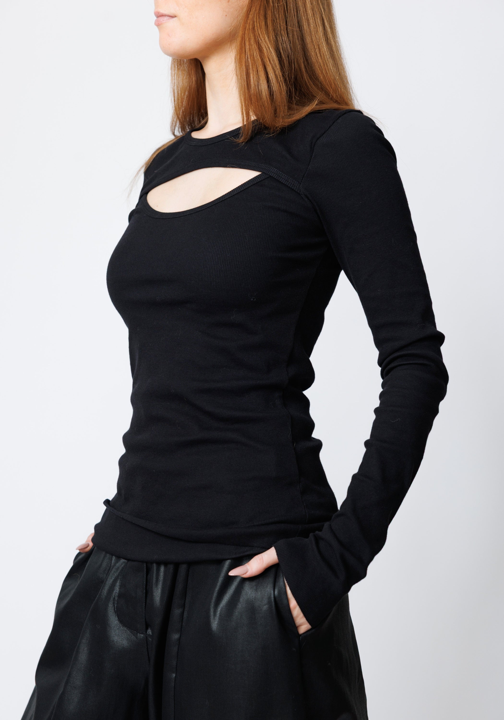 Eyona Cut Out Detail Long Sleeve T-Shirt