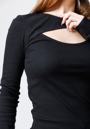 Eyona Cut Out Detail Long Sleeve T-Shirt