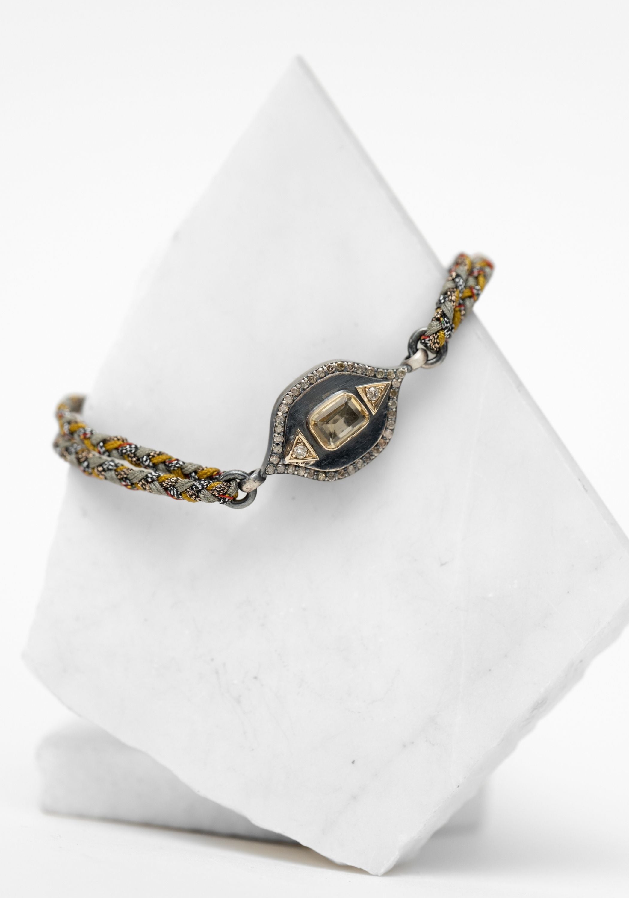 10K Gold, Citrine and Diamond Bracelet