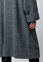 Kongo Oversized Double Breasted Wool Blend Knit Cardigan