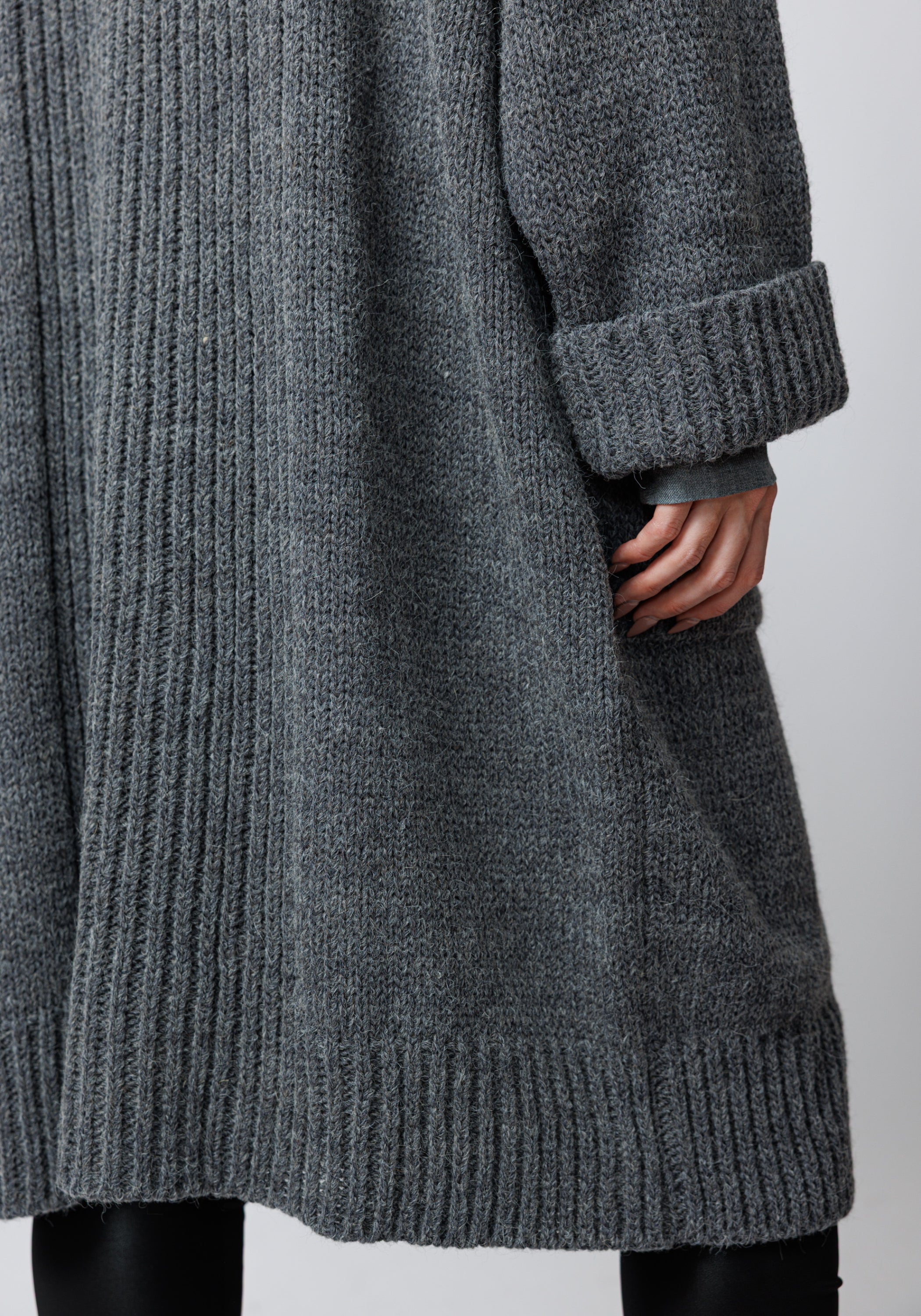 Kongo Oversized Double Breasted Wool Blend Knit Cardigan