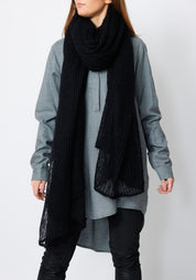 Mistic Oversized Gauzy Wool Blend Knit Scarf