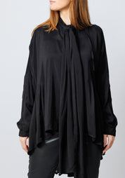 Nomade Oversized Pleated Back Tie Neck Blouse