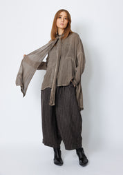 Nomade Oversized Pleated Back Tie Neck Blouse