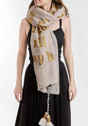 "Your Smile" Embroidered Wool Poetry Scarf - December Thieves