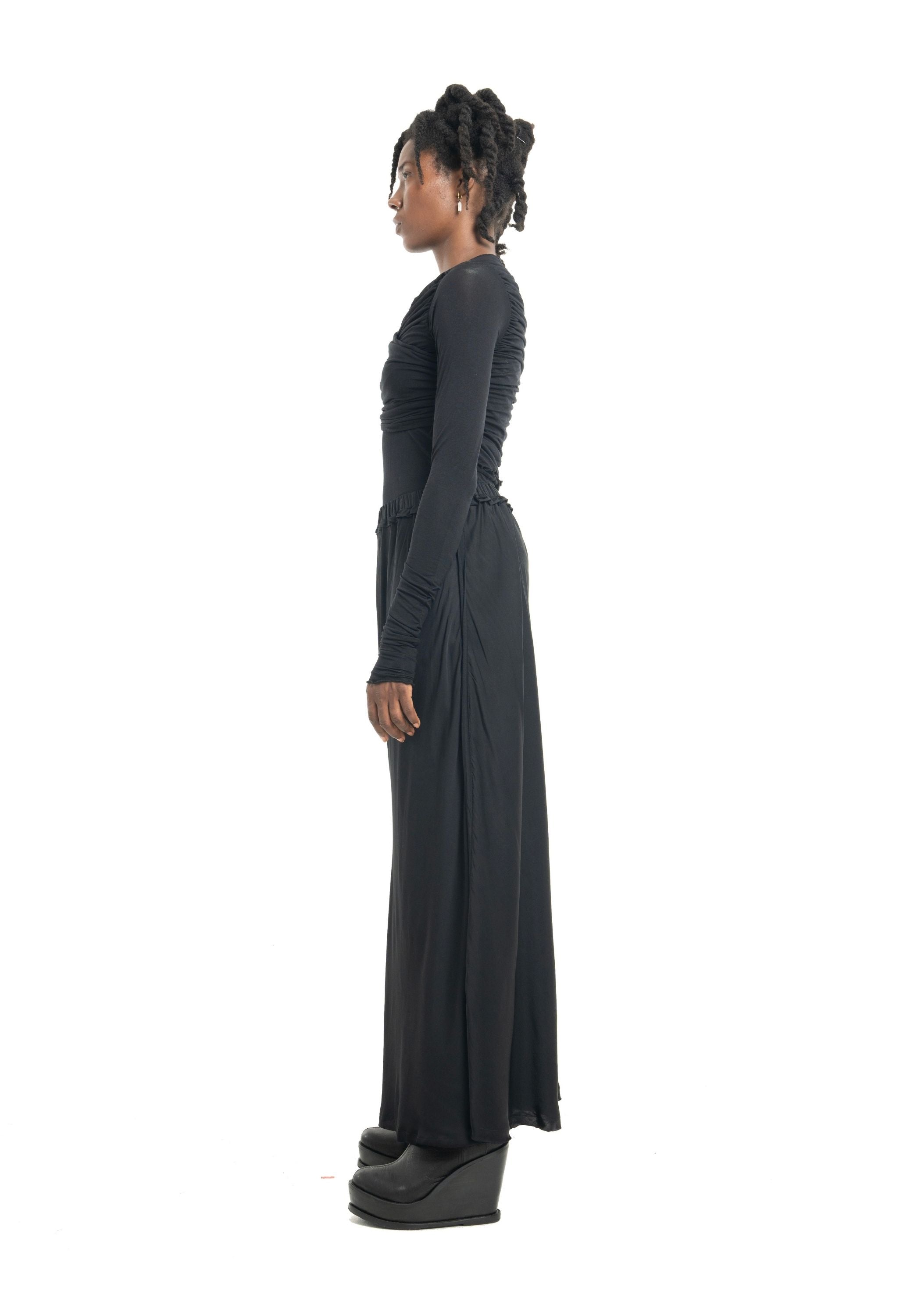 Albatross Black Satin Maxi Skirt - December Thieves