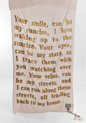"Your Smile" Embroidered Wool Poetry Scarf - December Thieves
