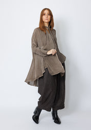 Nomade Oversized Pleated Back Tie Neck Blouse