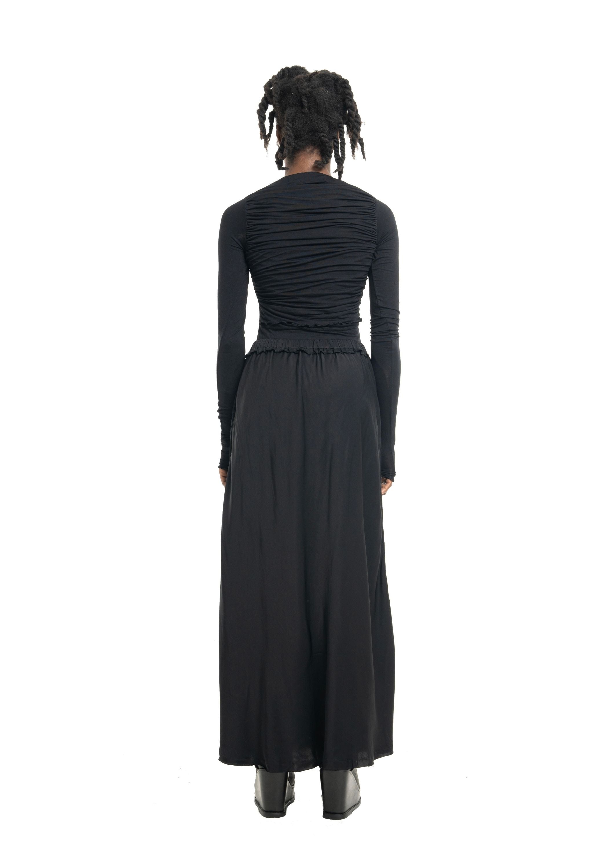 Albatross Black Satin Maxi Skirt - December Thieves