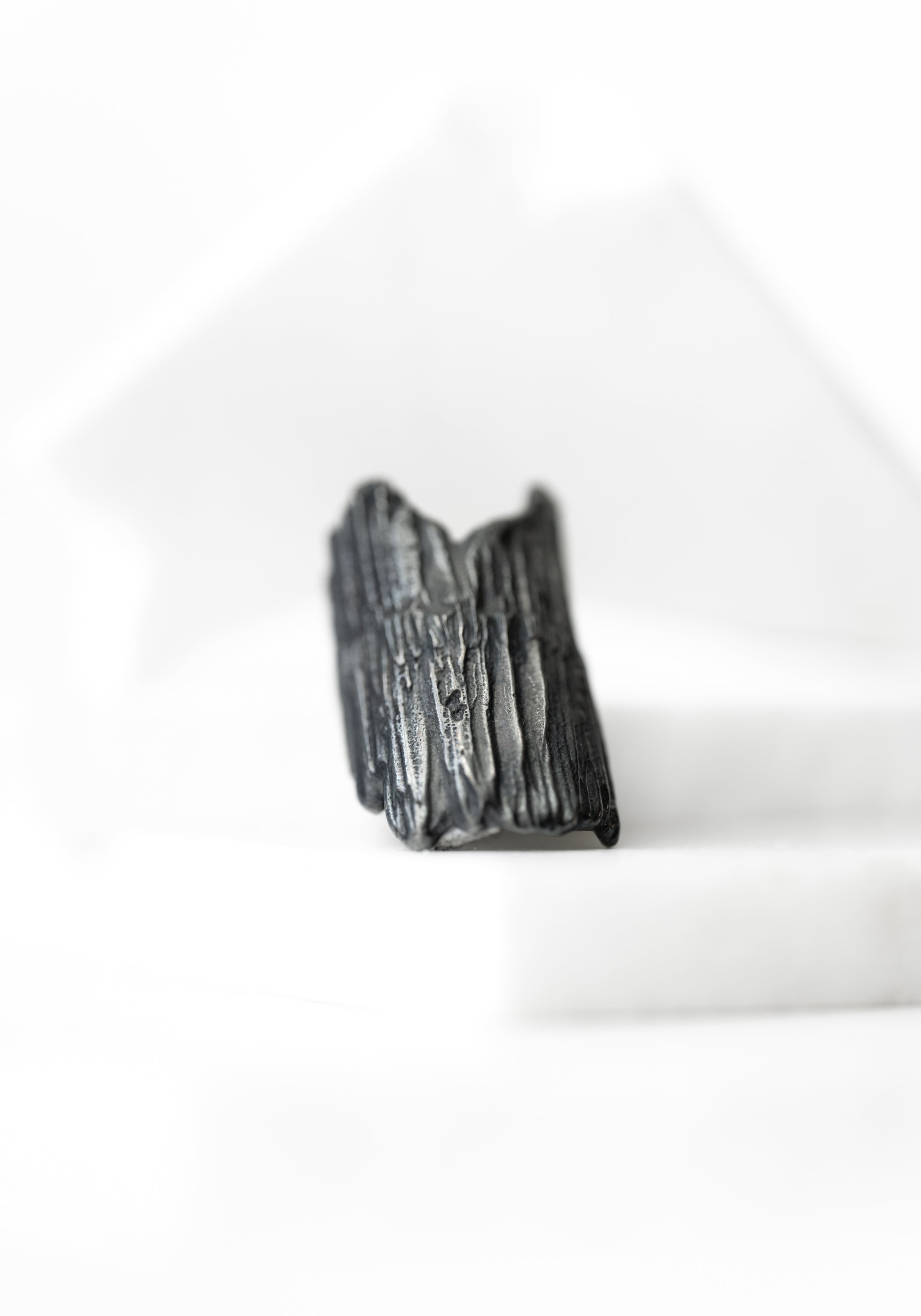 Oxidized Sterling Silver Eroded Texture Fingertip Ring