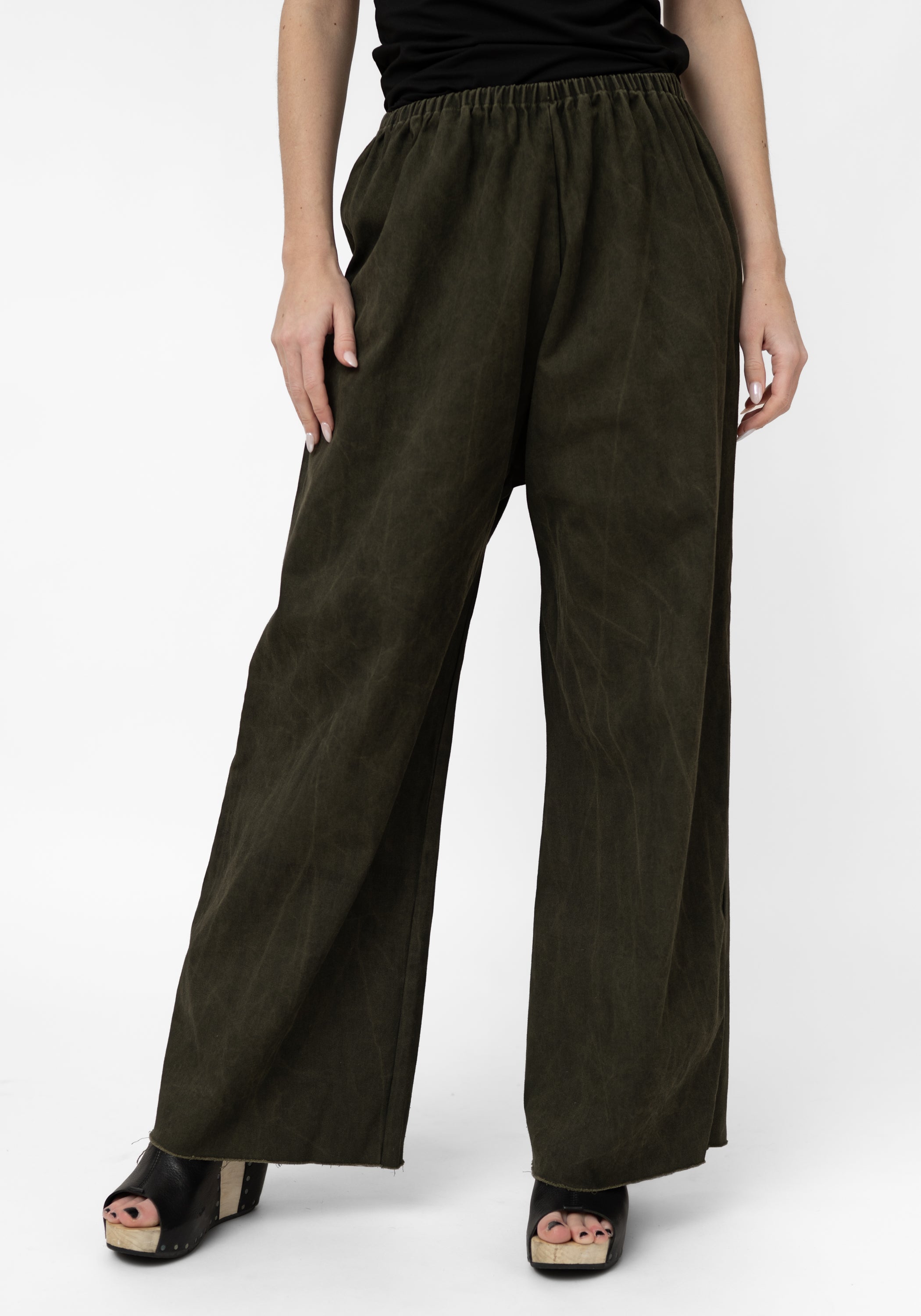 Olive Twill Raw Edge Pant - December Thieves