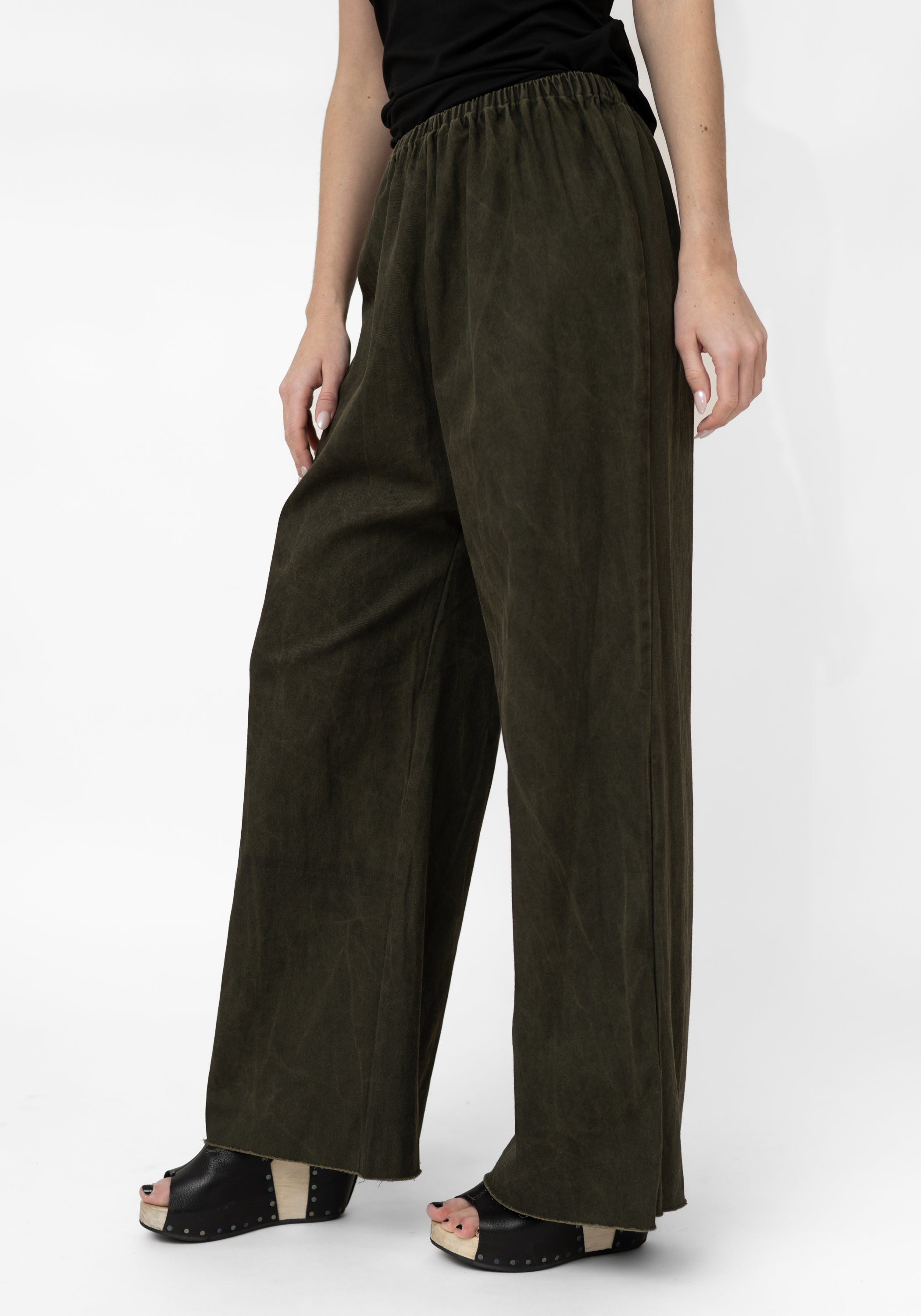Olive Twill Raw Edge Pant - December Thieves