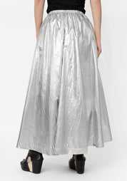 Silver Metallic Maxi Length Space Skirt - December Thieves