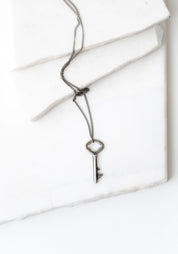 Sterling Silver Delicate Key Pendant Necklace