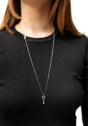 Sterling Silver Delicate Key Pendant Necklace
