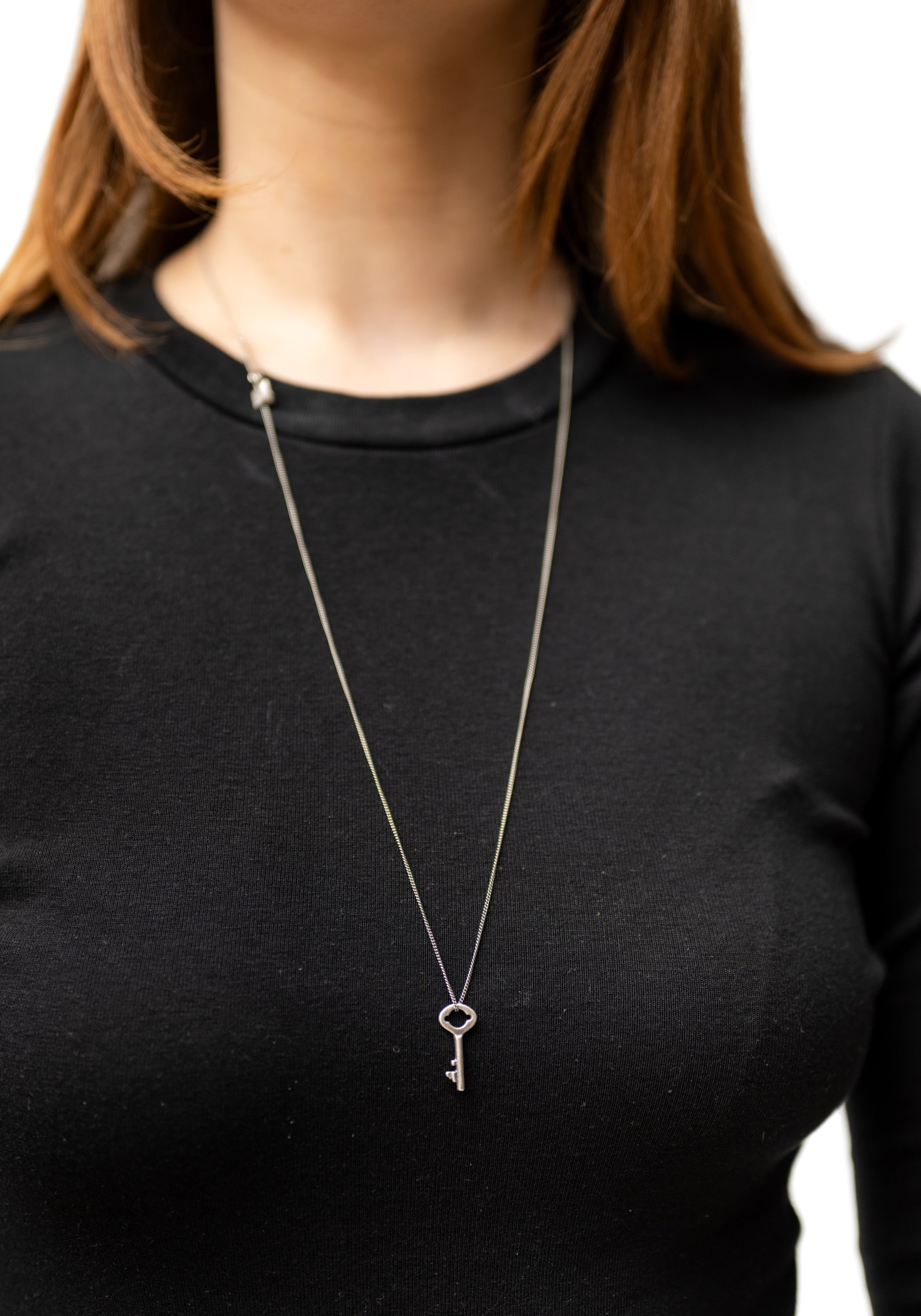 Sterling Silver Delicate Key Pendant Necklace