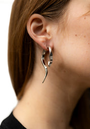 Highly Polished White Brass Polly Jean Snake Earrings