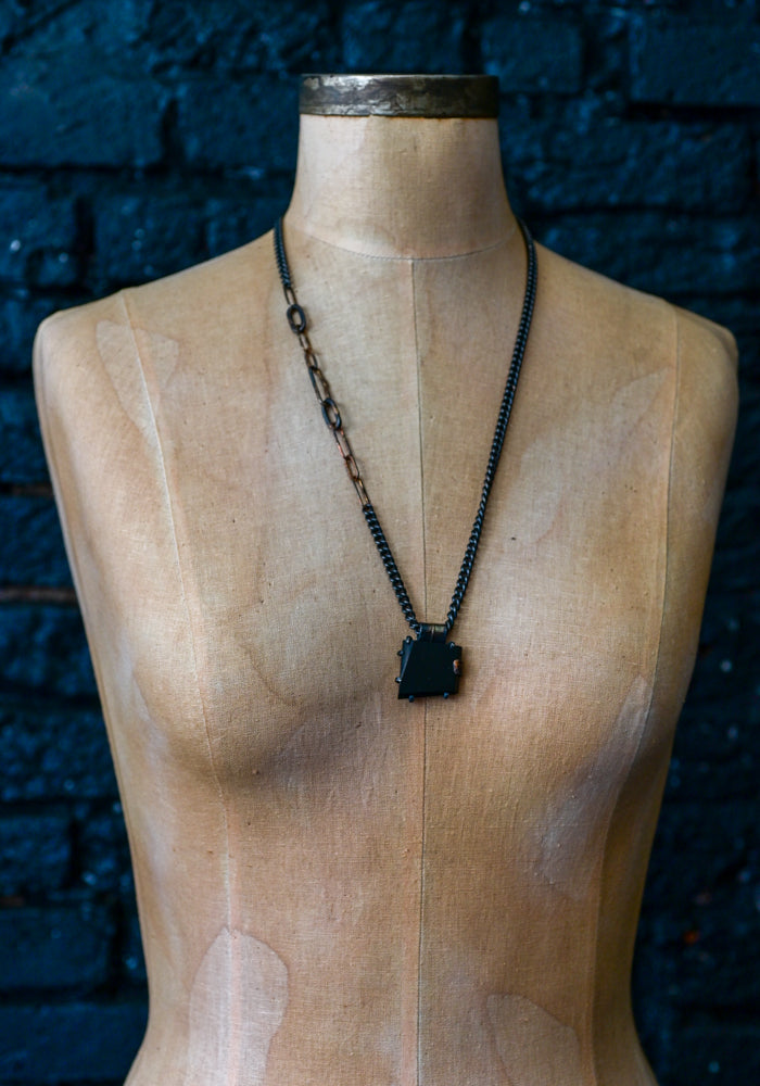 Variance Objects Black Jade Pendant Necklace 