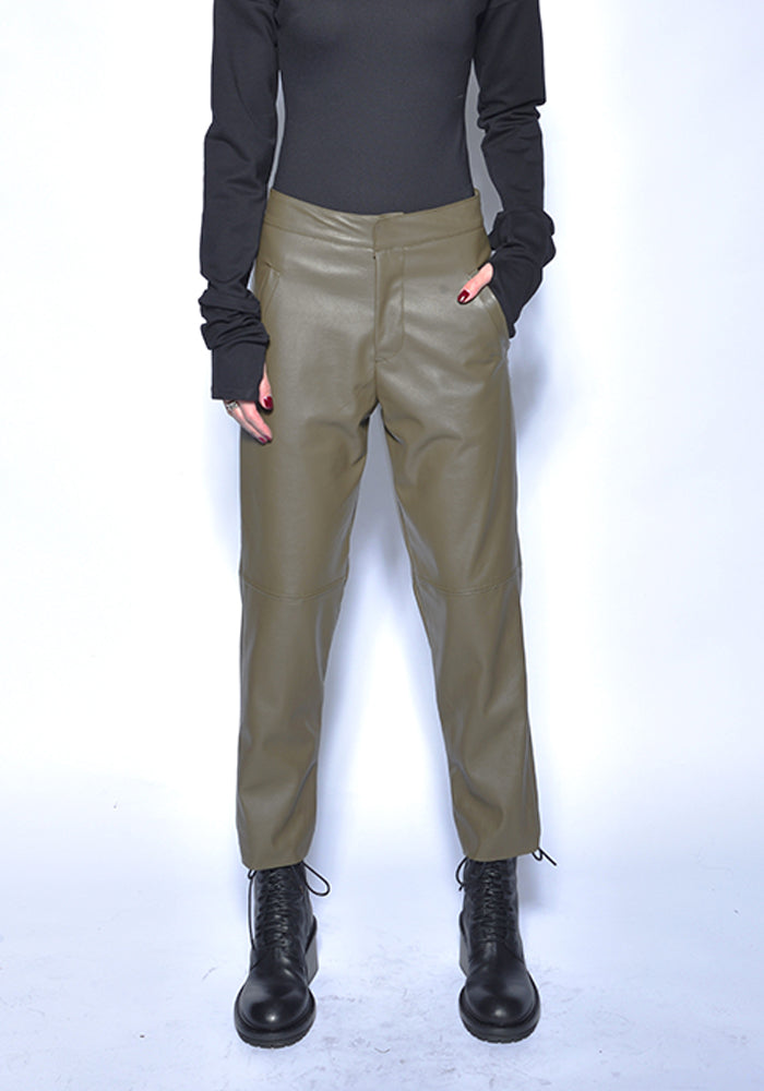 Faux Leather Straight Leg Pants