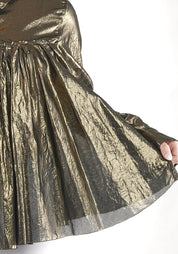 Gold Foil Pleat Back Blouse | Rundholz