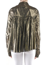 Gold Foil Pleat Back Blouse | Rundholz