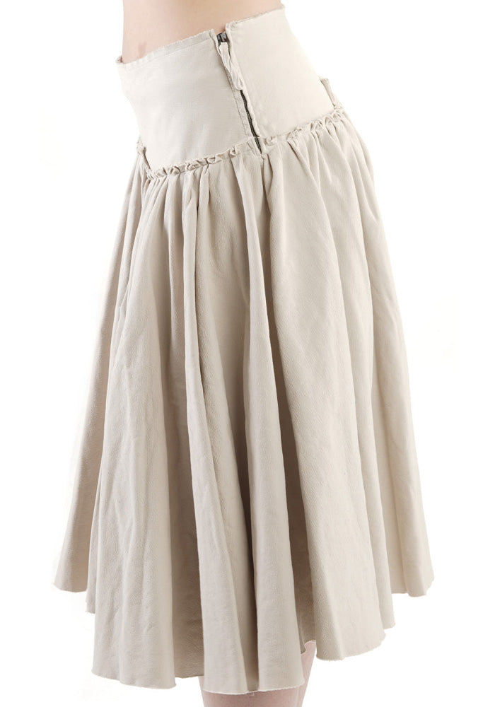 Overdyed Pleated Full Skirt in OLIVE CLOUD Only