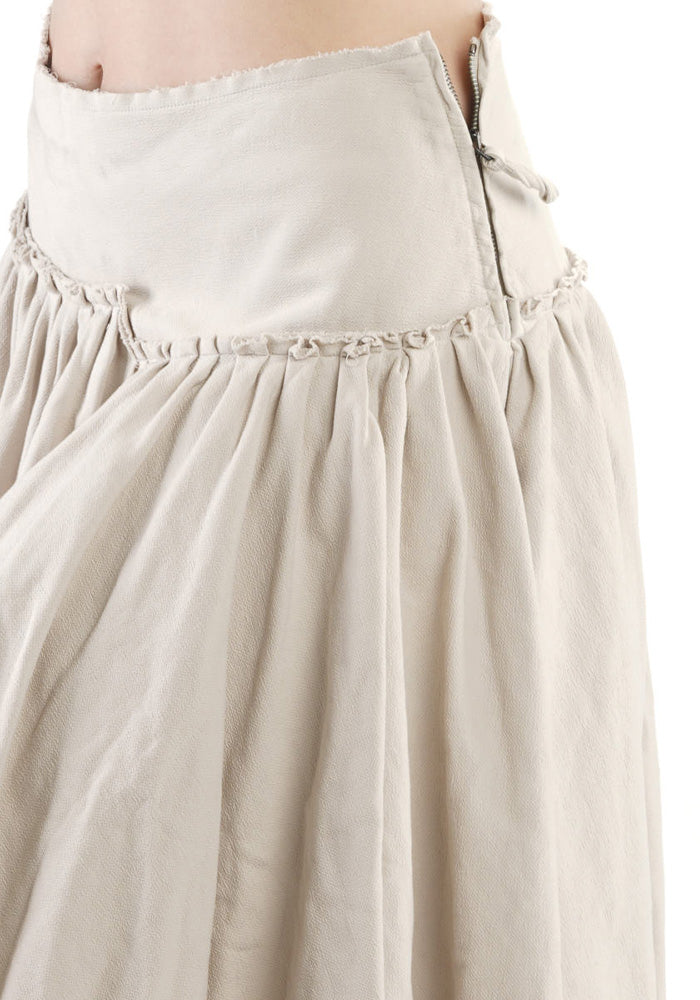 Overdyed Pleated Full Skirt in OLIVE CLOUD Only