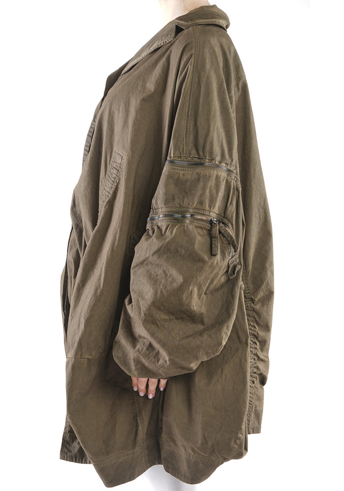 Oversized Bold Pocket Detail Jacket in KHAKI CLOUD or BLACK
