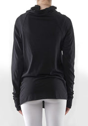 Diagonal Drape Wool Blend Long Sleeve Top